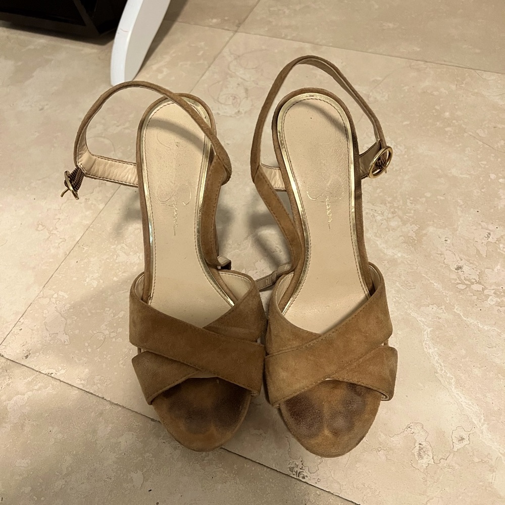 Tan Jessica Simpson wedges